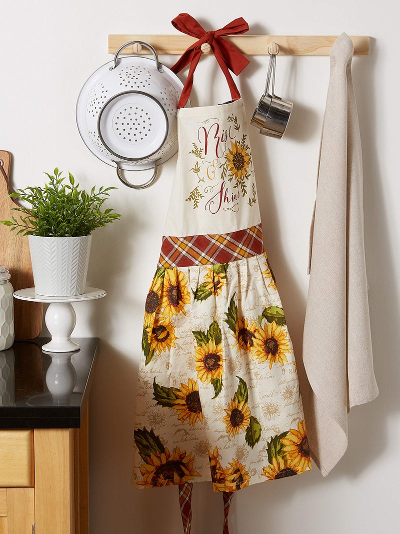 DII Women's Cotton Skirted Kitchen Apron for Cooking, Baking & Crafts, Adjustable with Generous Waist Ties, Rise and Shine, One Size - Image 3